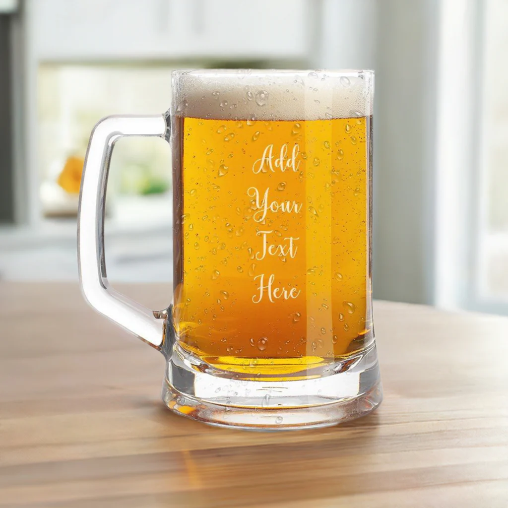 Add Your Own Message Glass Beer Mug - Image 2