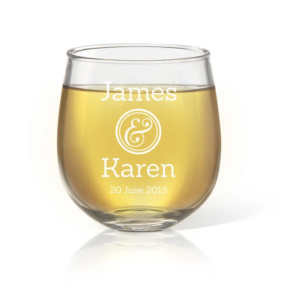 Couples Stemless Wine Glass - Image 2