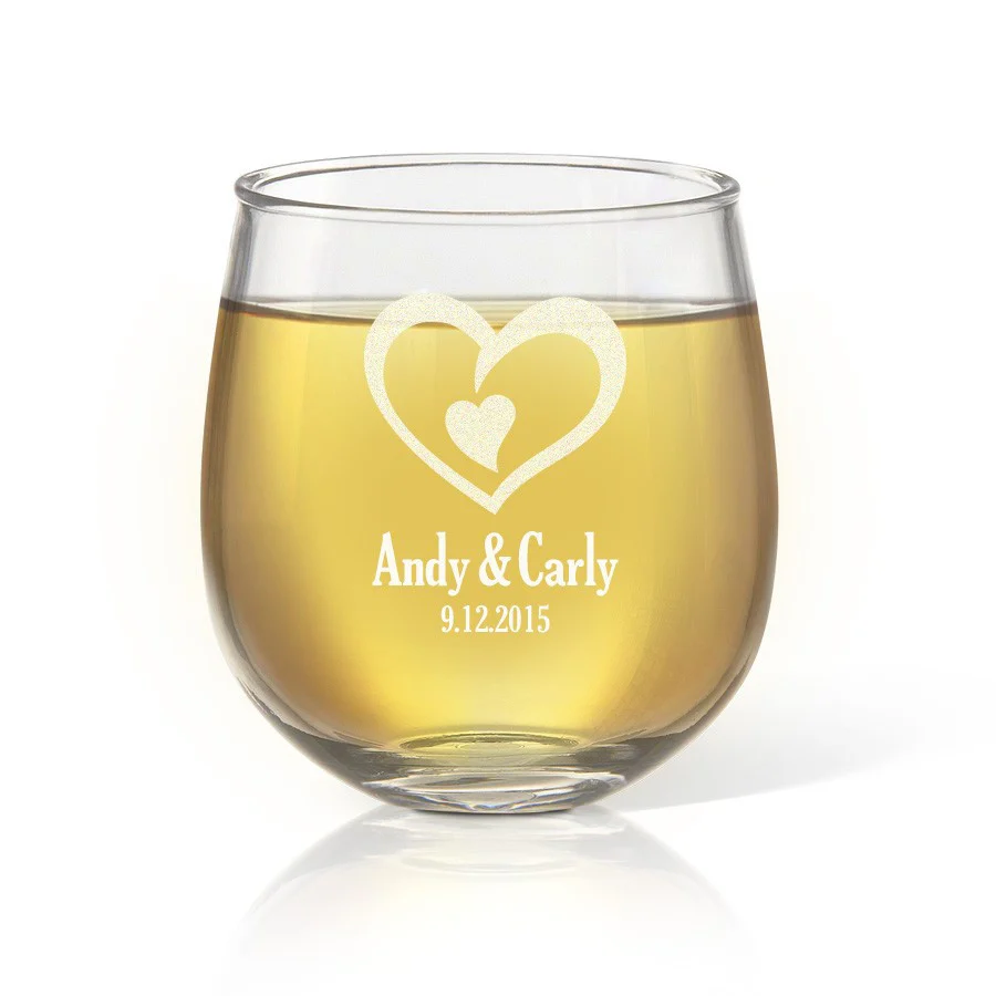 Heart Stemless Wine Glass - Image 2