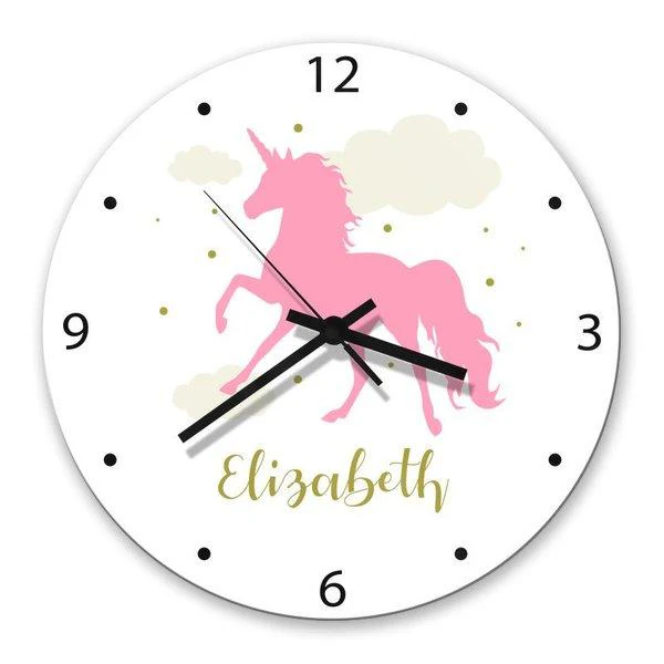 Pink Unicorn Glass Clock - Image 2